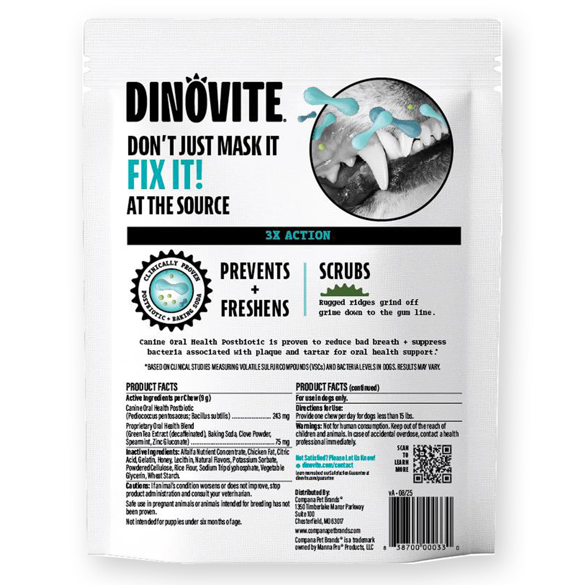 Sabor a menta de Dinovite para aliento más fresco.