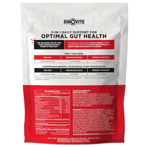 Dinovite con Omega 3 para perros, piel y pelaje brillantes.