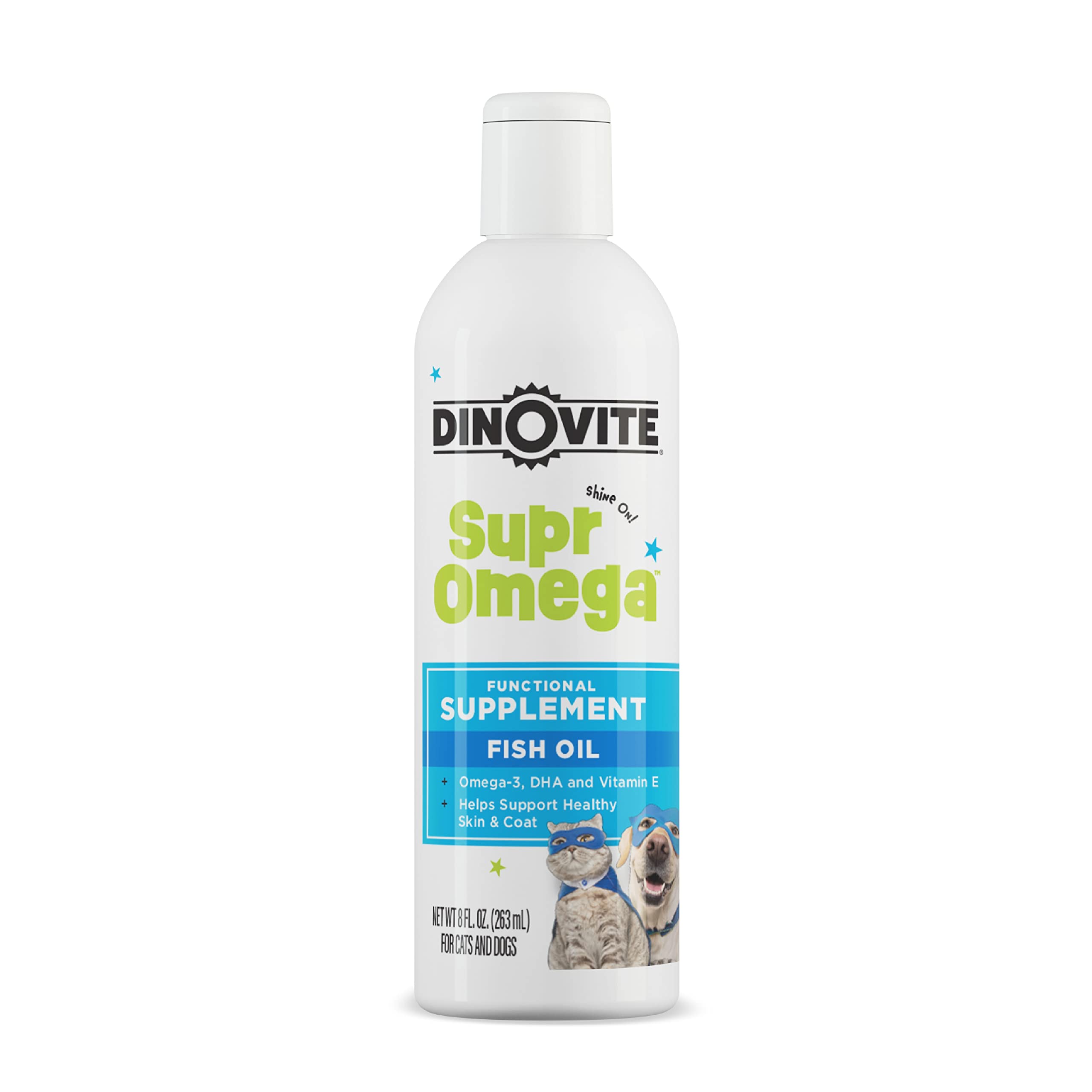 Dinovite SuprOmega aceite de pescado para perros y gatos, mejora piel y pelaje