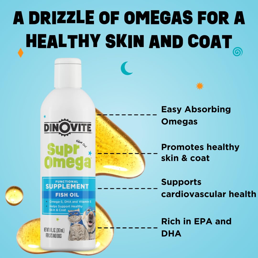 Dinovite SuprOmega con vitamina E y Omega-3, apoyo para la piel