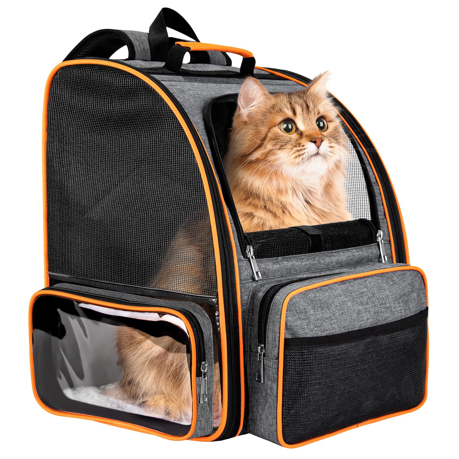 Discala mochila transporte para gatos con ventilación óptima para viajar