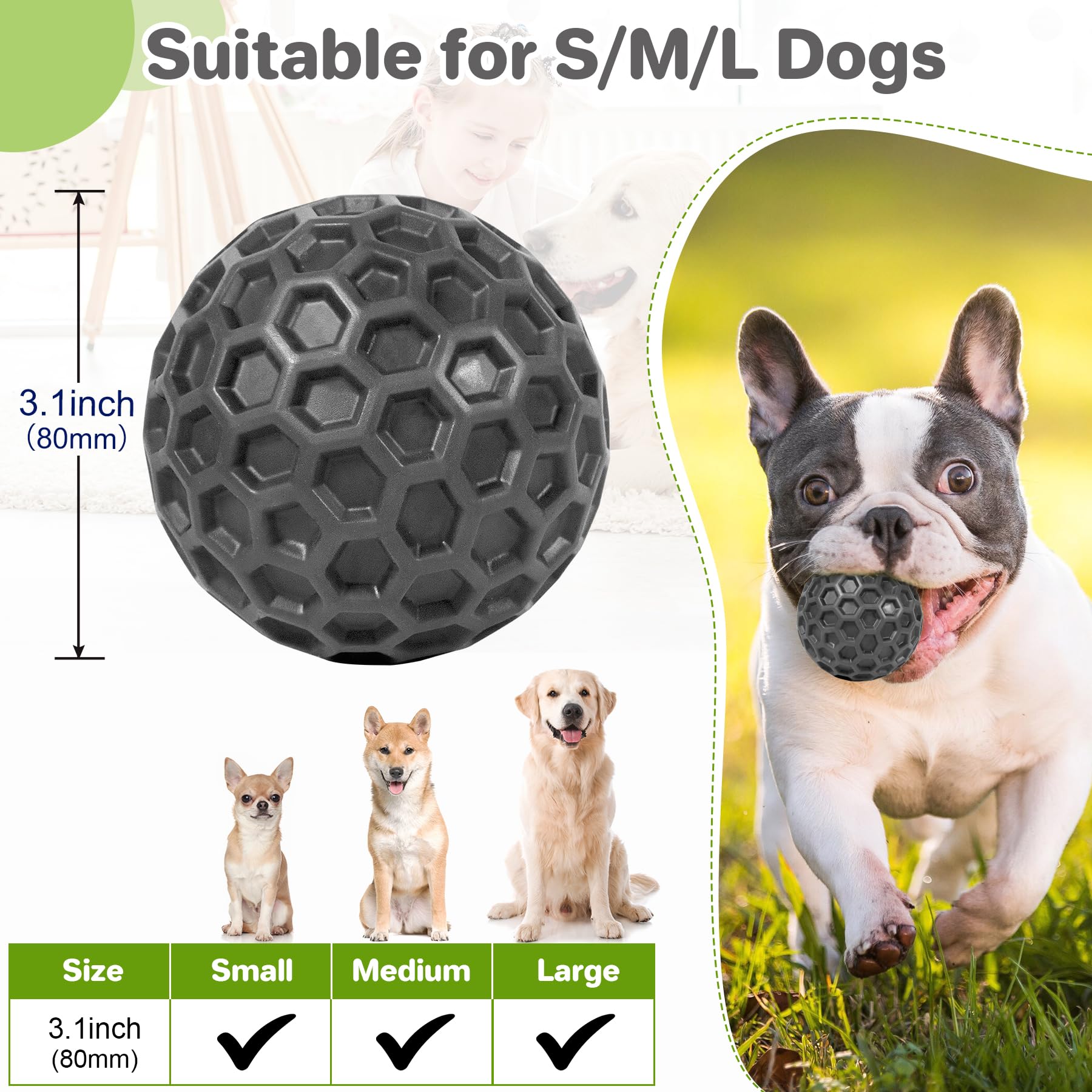 DISSKNIC bola-alta-elasticidad-10mm para perros grandes y enérgicos