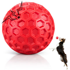 DISSKNIC Pelota indestructible con chirrido para perros agresivos, ideal para estimular curiosidad.