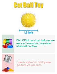 DIYUQISHI conjunto 50 bolas para entretenimiento felino y ejercicio