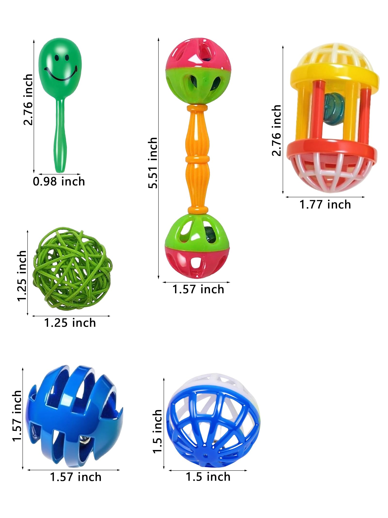 DIYUQISHI bola de mimbre colorida para entretenimiento en jaula