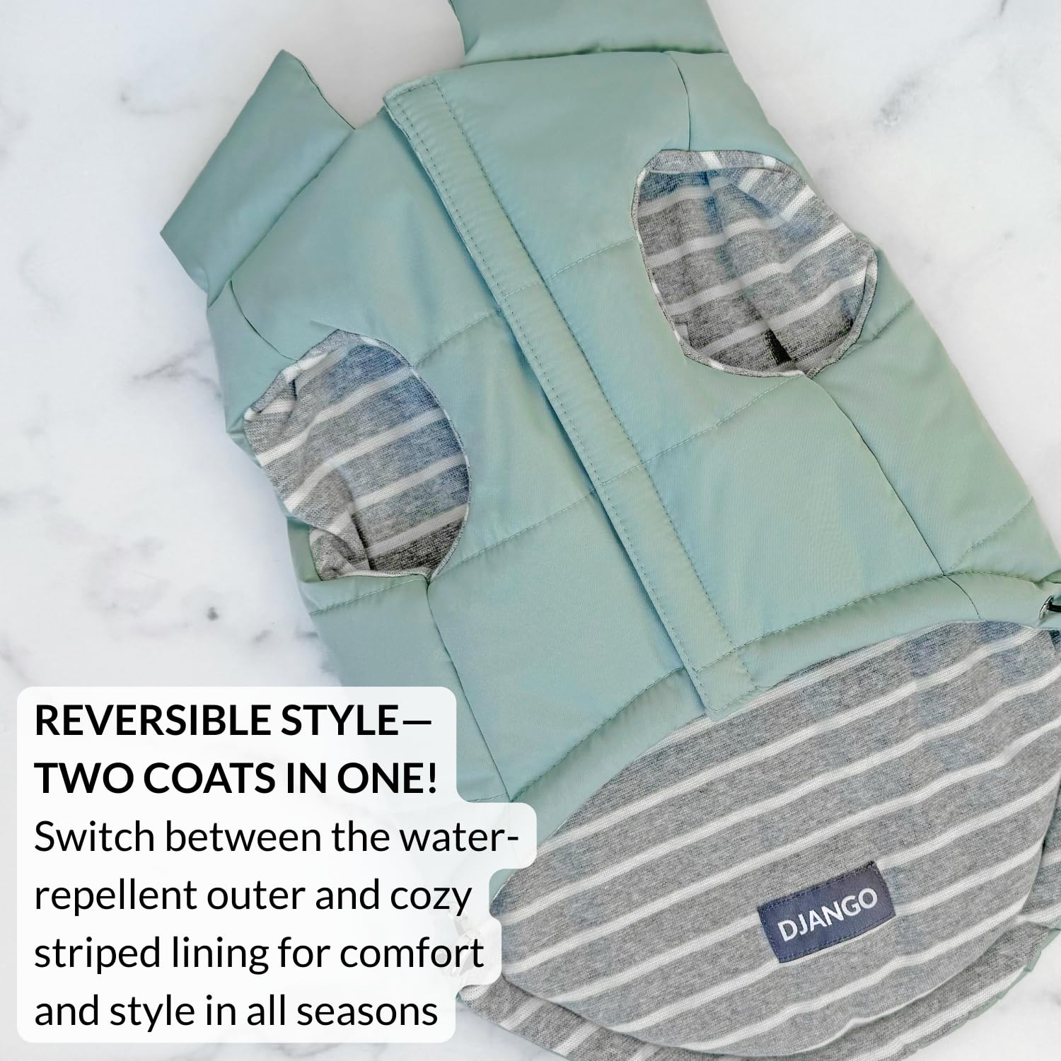 DJANGO Puffer para perro: capa exterior resistente al viento y al agua para salidas