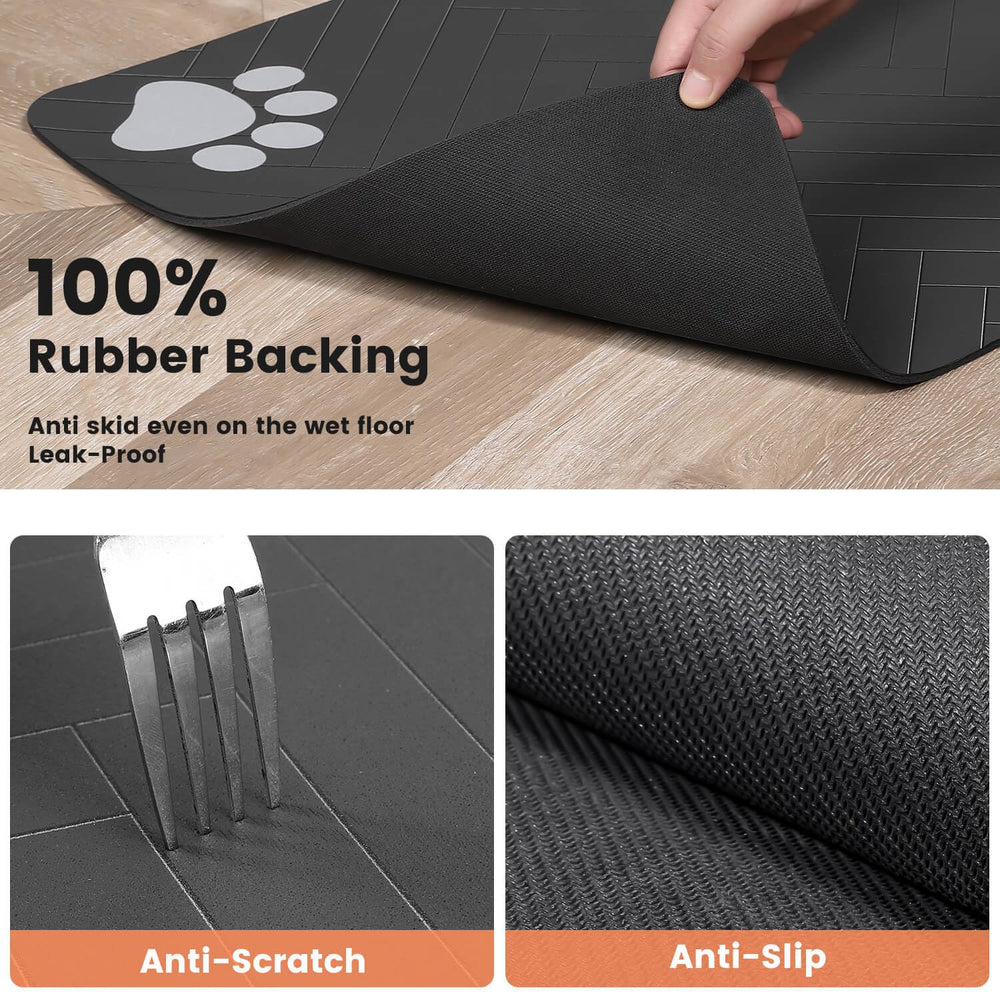 DK177 alfombrilla amplia para perros y gatos, espacio para comer y beber