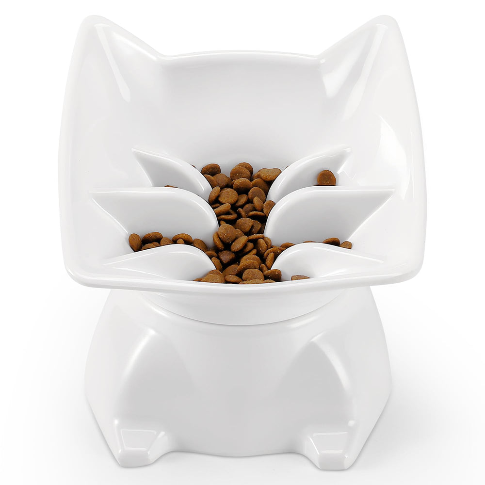 Tazón elevado DNOYEUS para gatos, cómodo para comer y cuida el cuello.