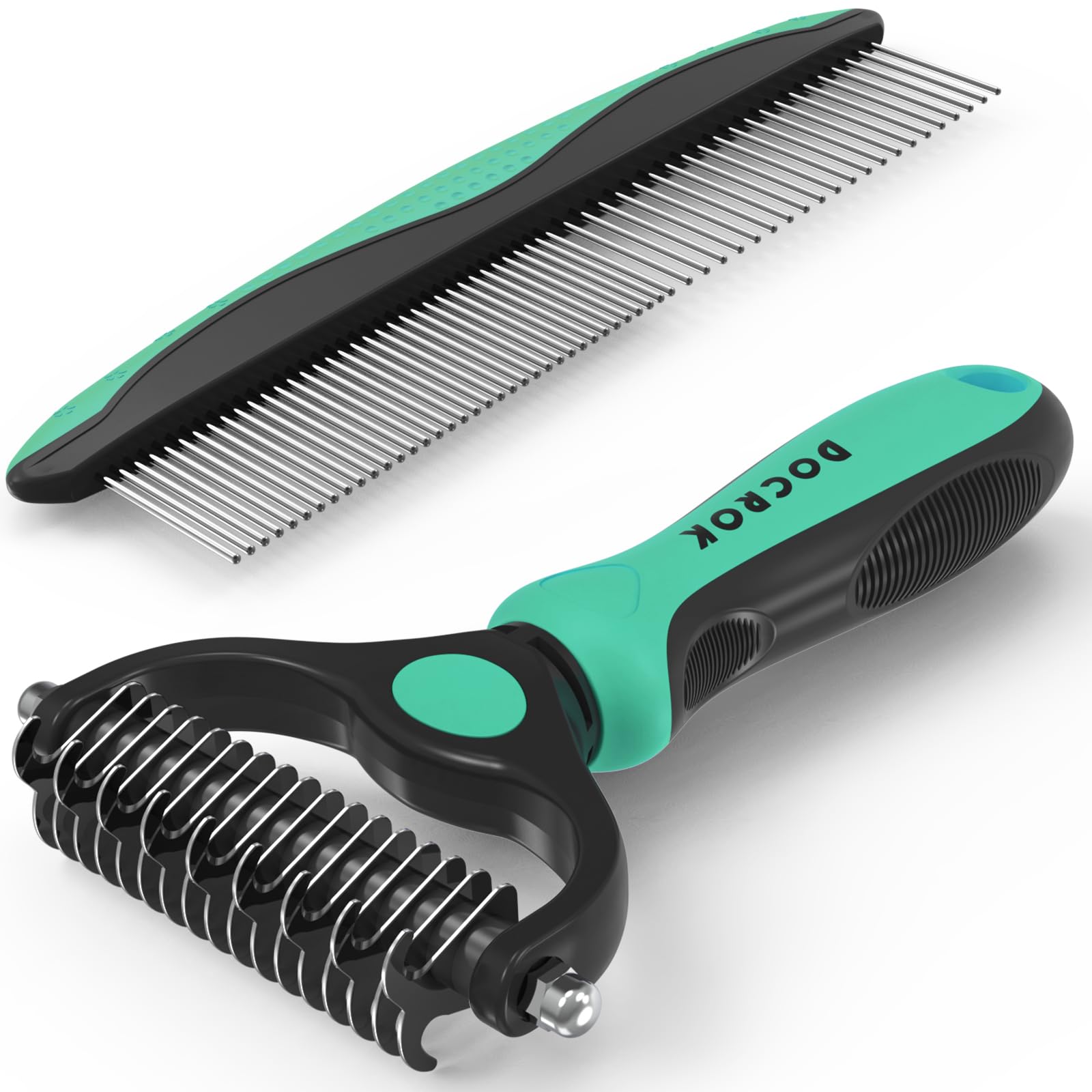 Docrok cepillo de aseo para perros y gatos, facilita deslanado suave y reduce el pelo suelto.