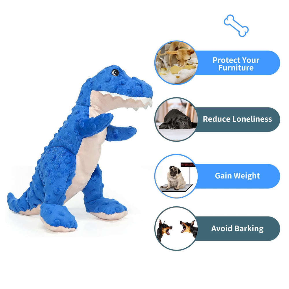 DODODOLA peluche dinosaure bleu, parfait pour le mordillage et l'exercice.