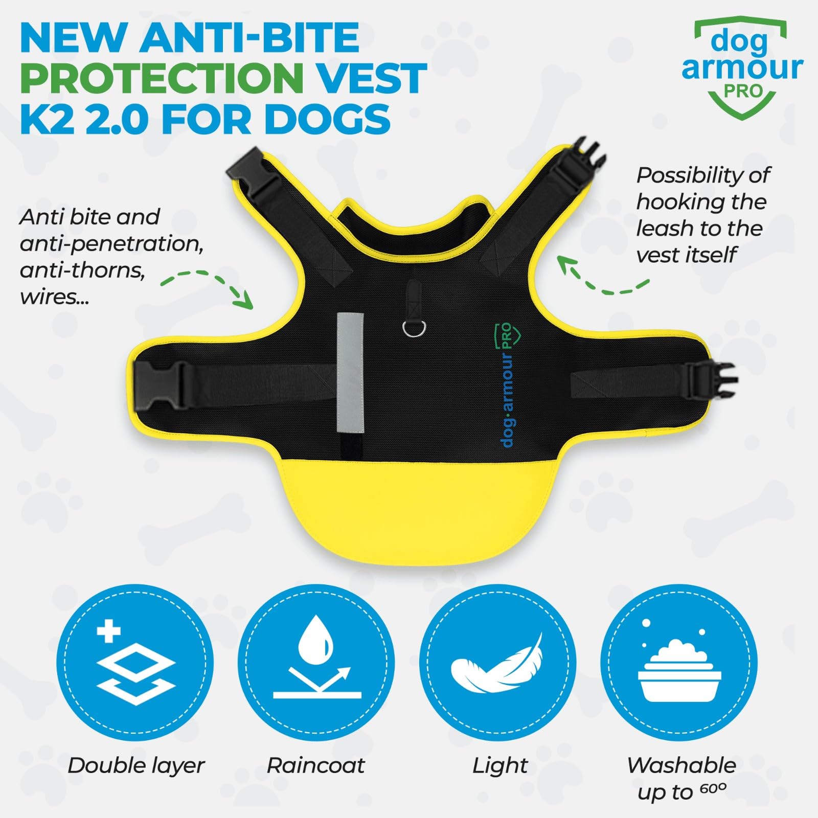 Dog Armour Pro chaleco con protección anti penetración para mordidas.