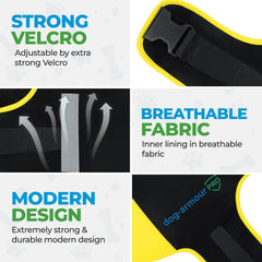 Dog Armour Pro tejido Climacool interior transpirable para mayor confort.