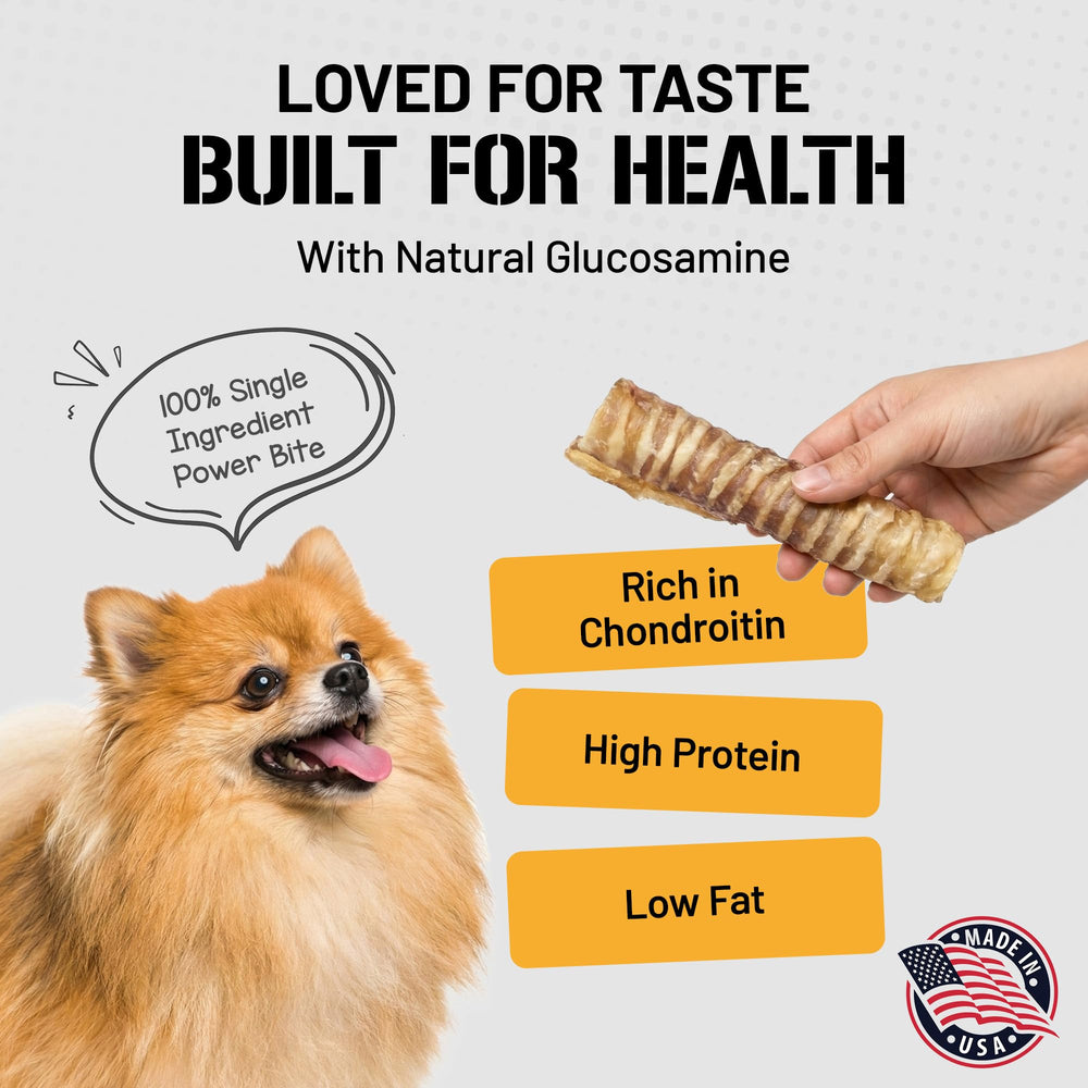 Dog Chits tráquea de res textura crujiente para perros activos