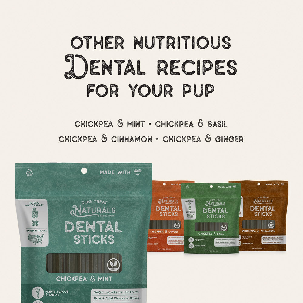 Dog Treat Naturals aliento fresco con albahaca y manzana, aroma natural.