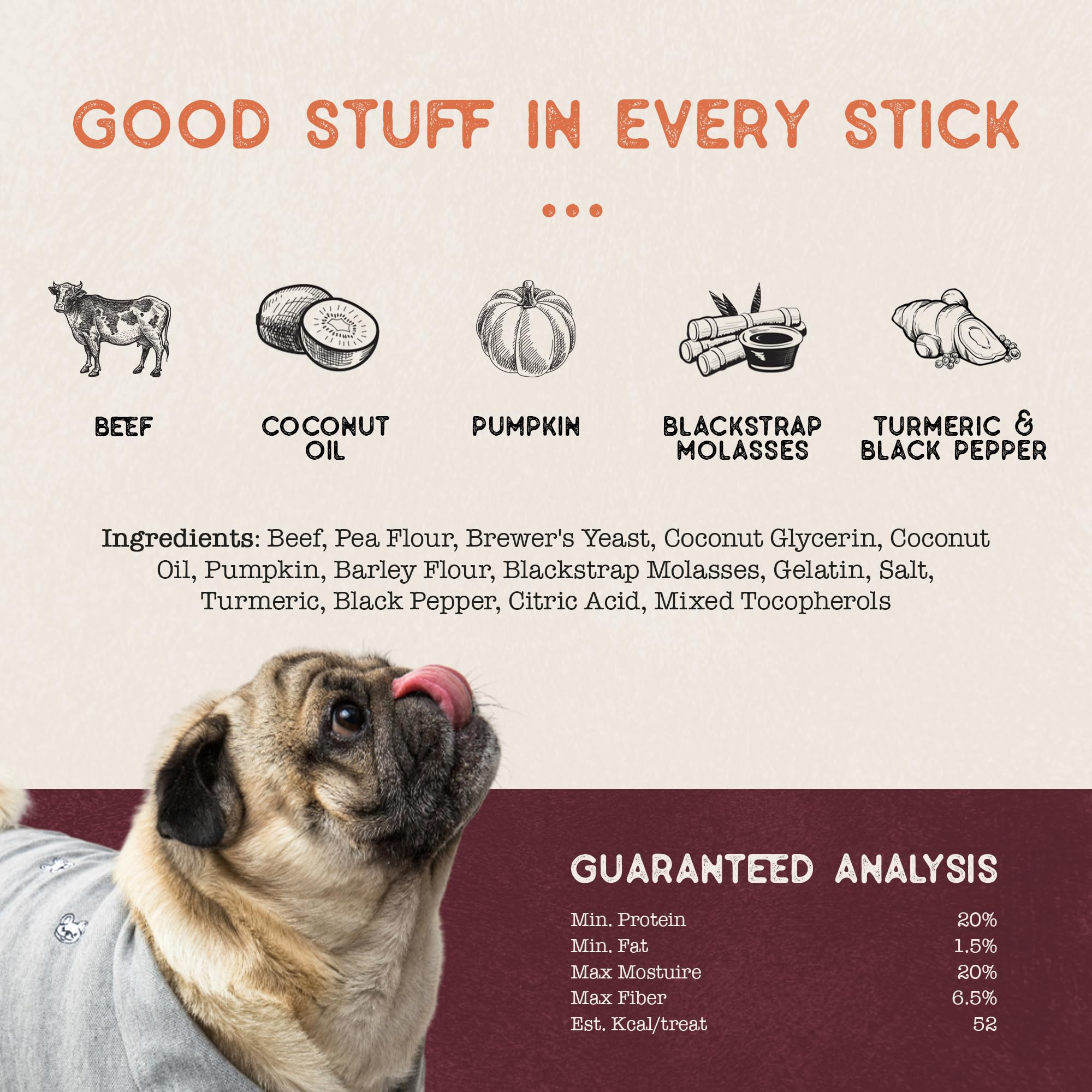 Dog Treat Naturals Palitos hechos en Estados Unidos