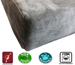Dogbed4less Funda exterior gris micro suede para limpieza fácil