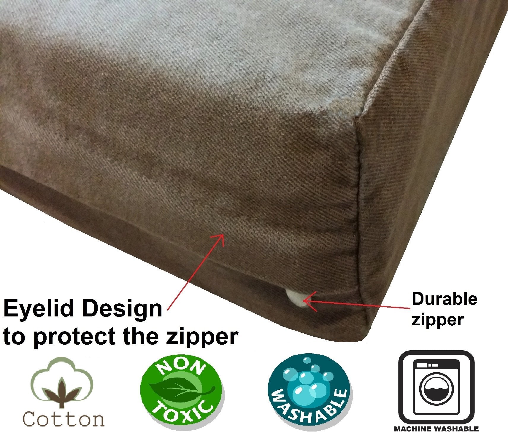 Mezclilla 100% algodón Dogbed4less, funda duradera para cama de mascota 55x47.