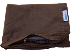 Funda exterior Dogbed4less de mezclilla marrón para cama de perro 55x47, fácil de lavar.