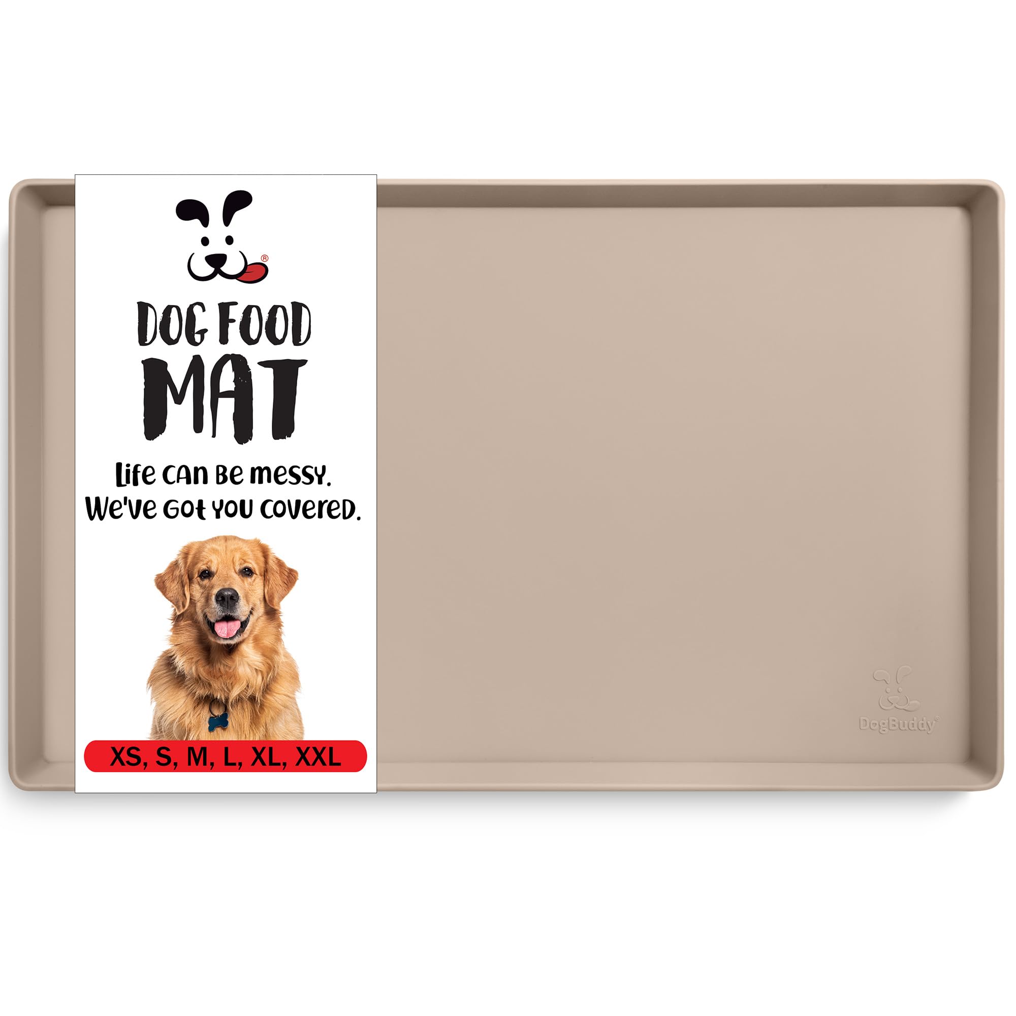 DogBuddy alfombrilla para comida de perro-xl, ideal para tazones grandes y limpieza sencilla.