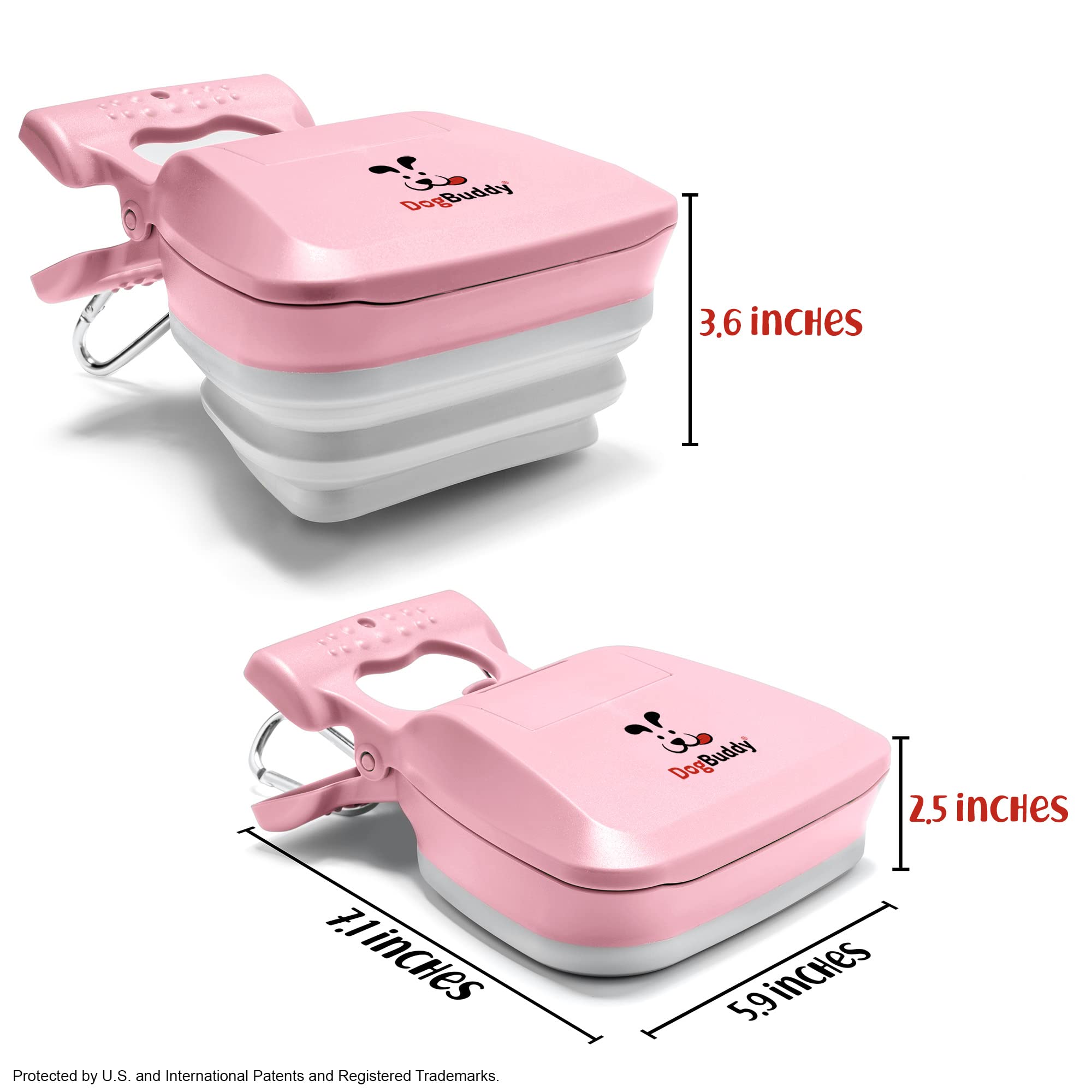 DogBuddy bolsa integrada rosa, conveniencia sin complicaciones durante el paseo.