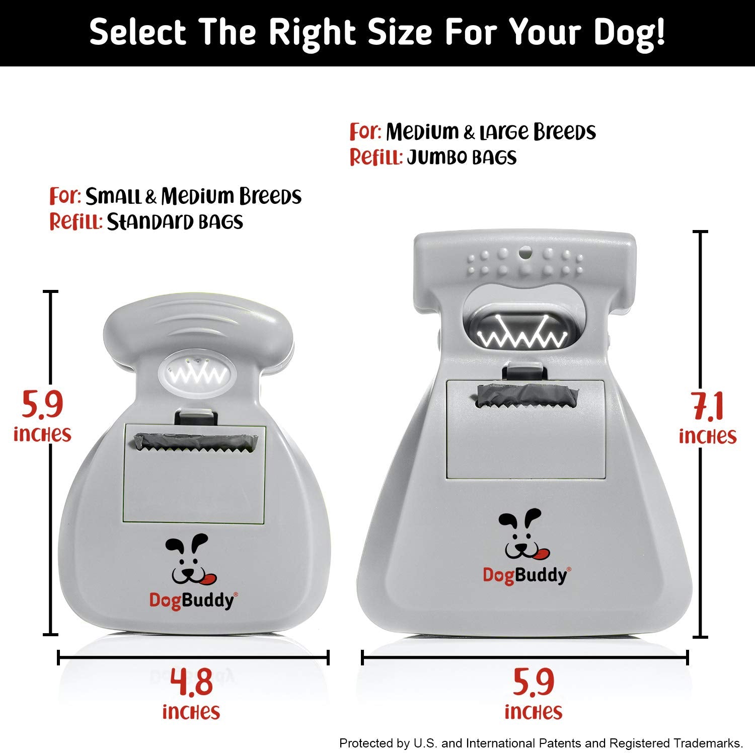 DogBuddy dos tamaños para perros pequeños y grandes