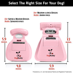 DogBuddy mango extensible rosa, uso ergonómico para perros pequeños o grandes.