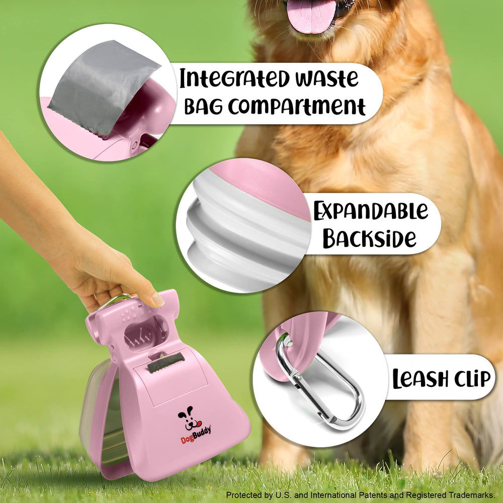 DogBuddy porte-sacs integres rose, rangement pratique des sacs.
