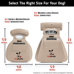 DogBuddy ramasse-crottes avec attache-sac intégré, hygiénique et efficace.