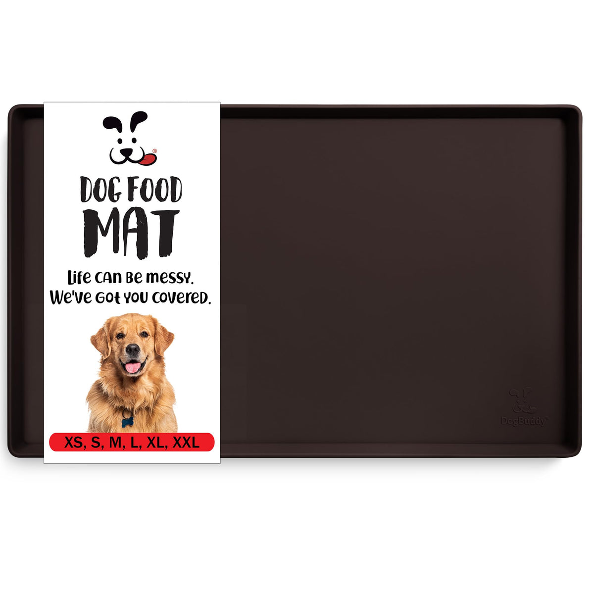 Tapete DogBuddy para alimento y agua en silicona, evita derrames en el suelo.