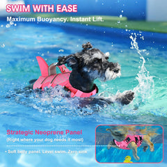 Dogcheer chaleco con asa de rescate para sacar al perro del agua rosa