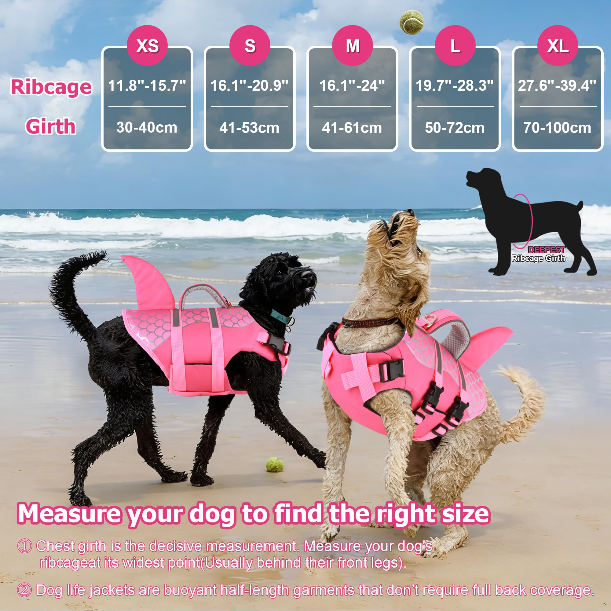 Dogcheer chaleco tiburón diseño de aleta para fotos rosa