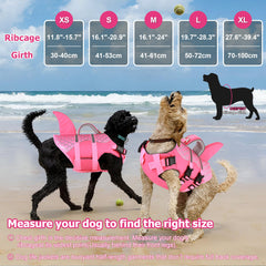 Dogcheer chaleco tiburón diseño de aleta para fotos rosa