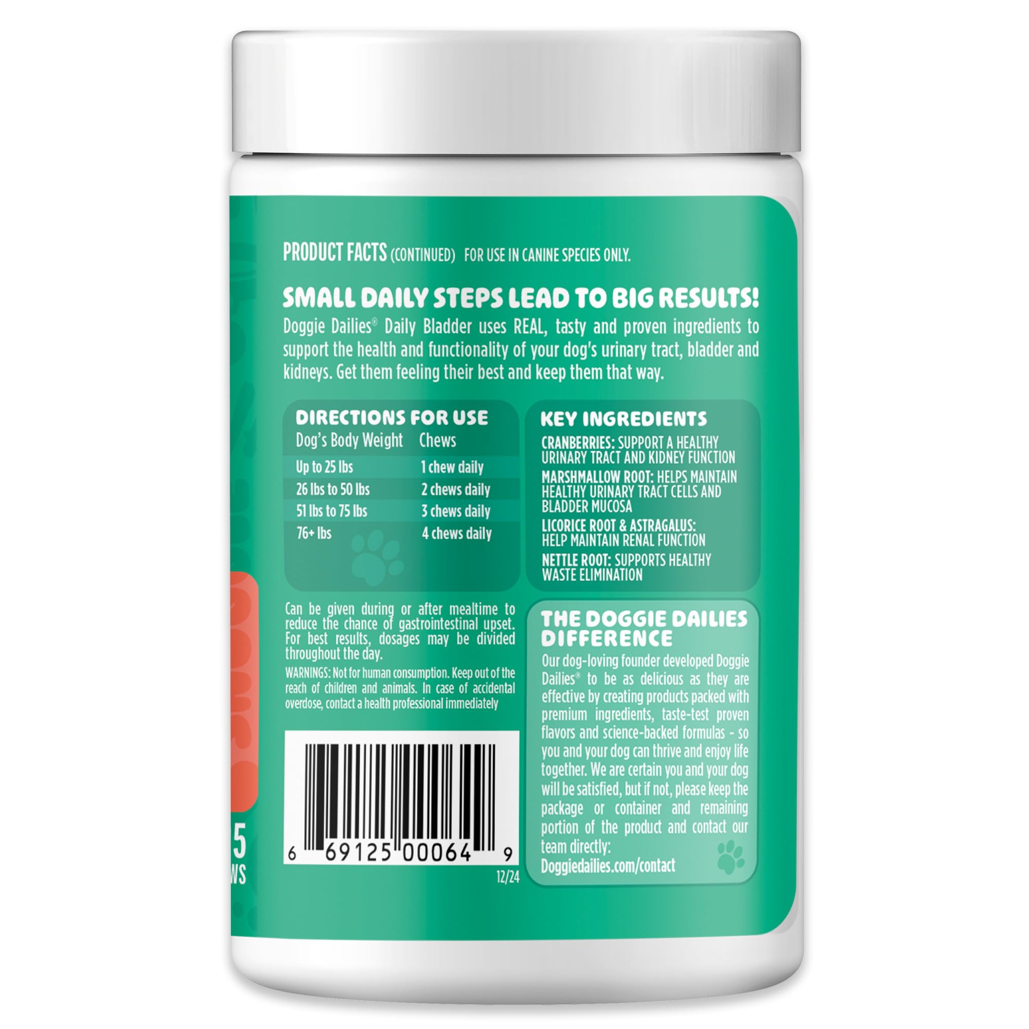 Doggie Dailies Cranberry Supplement dueno-perro: opción práctica para dueños