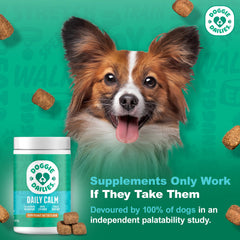 Doggie Dailies masticables con sabor mantequilla de cacahuate para perros.