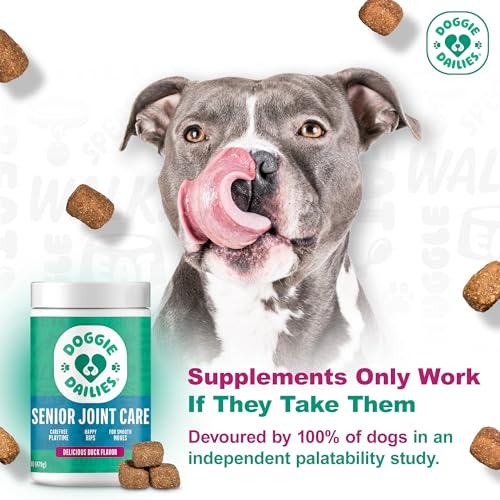 Doggie Dailies: masticables premium listos para apoyar articulaciones.