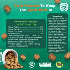 Doggie Dailies Probiotics palatabilidad probada externamente, sabor agradable para las mascotas.