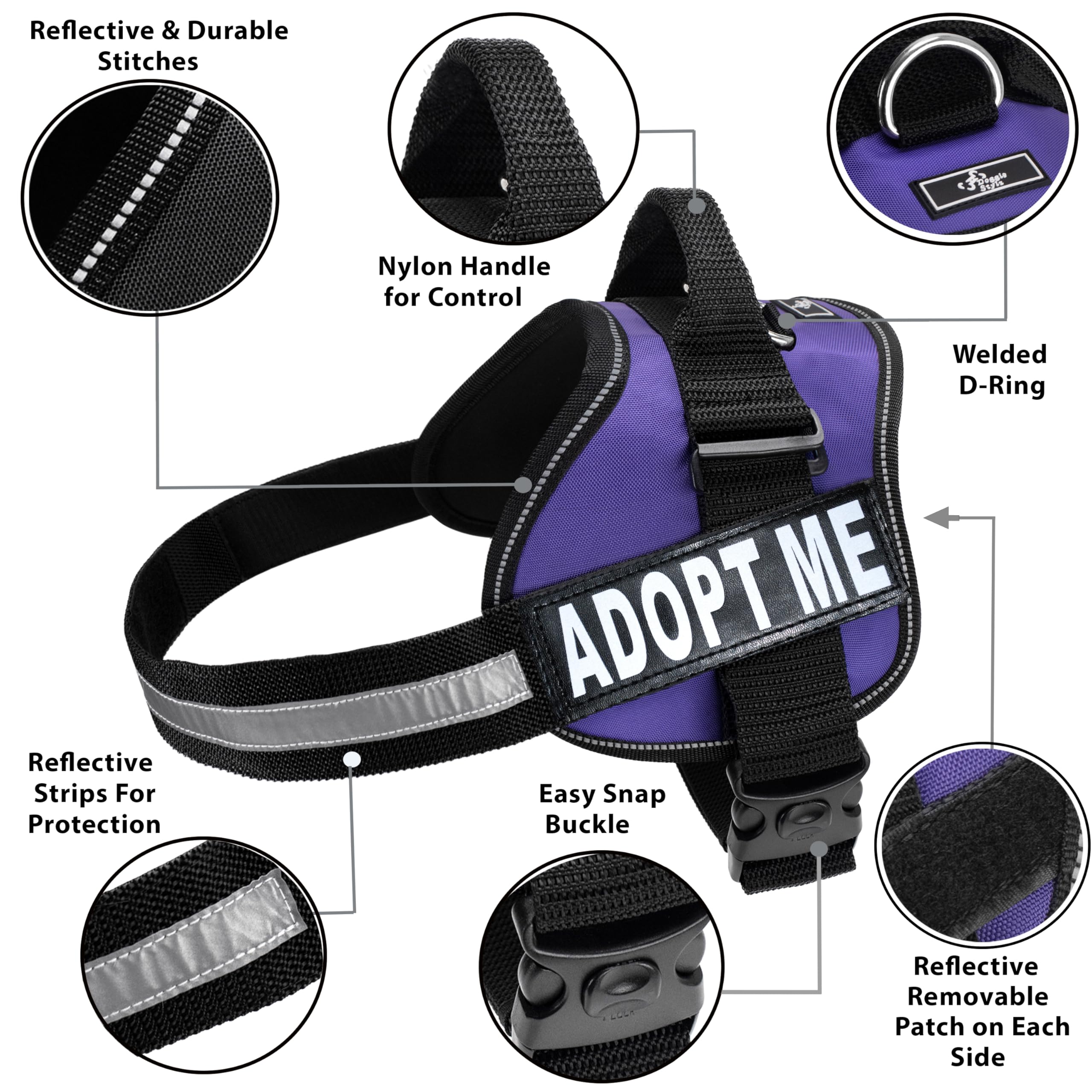 Doggie Stylz parches reflectantes: mayor visibilidad para caminatas nocturnas.