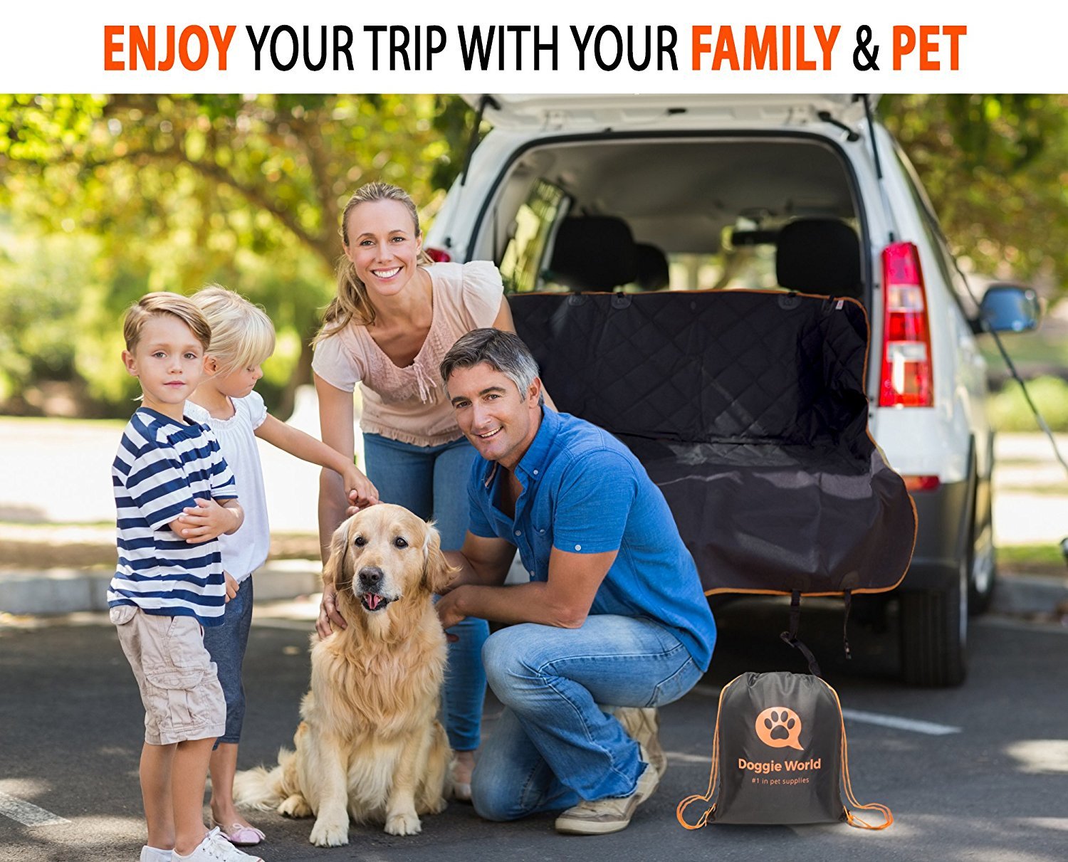 Doggie World protector trasero impermeable mantiene limpio el interior durante el viaje.