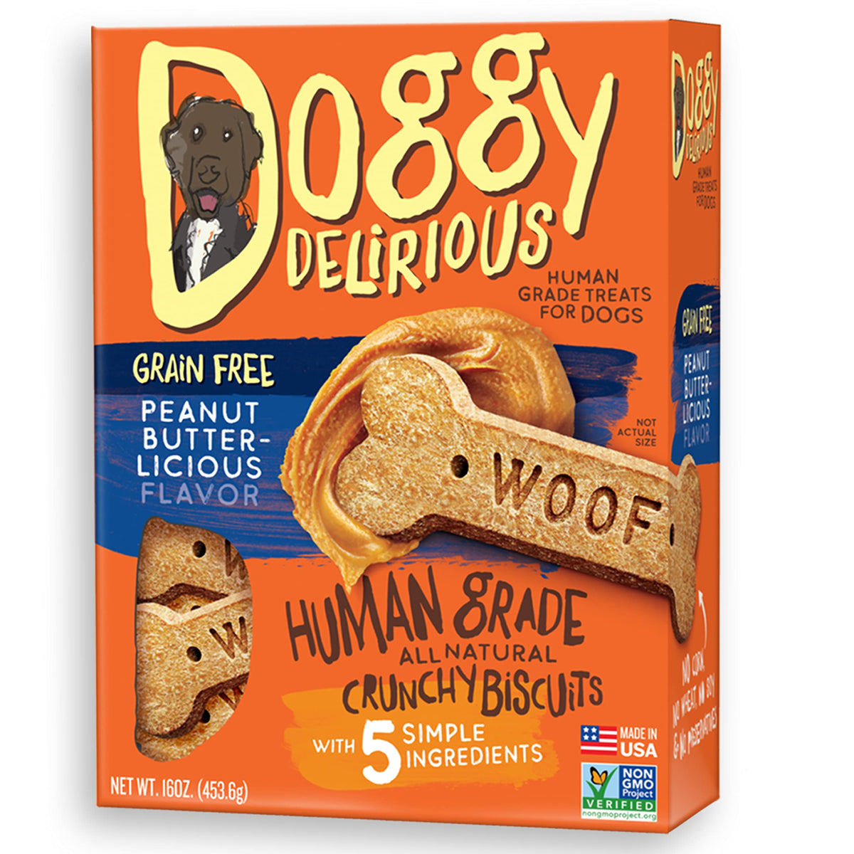 Doggy Delirious crujientes mantequilla de maní: recompensa sabrosa para paseos