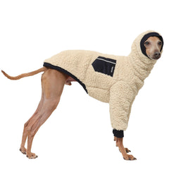 Doggystar galgo italiano con forro sherpa en el cuello, calor para paseos