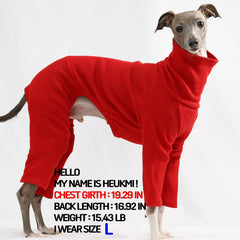 doggystar whippet, traje rojo fácil de vestir para días de juego