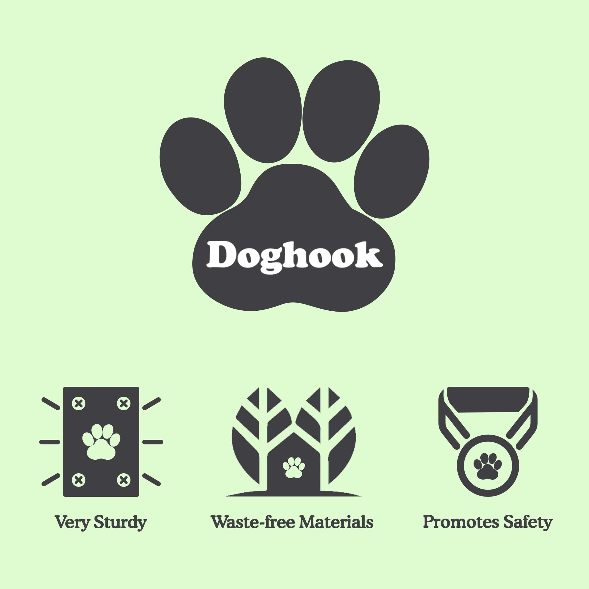 Doghook Canine Hitch: resistente a la intemperie para uso continuo al aire libre.