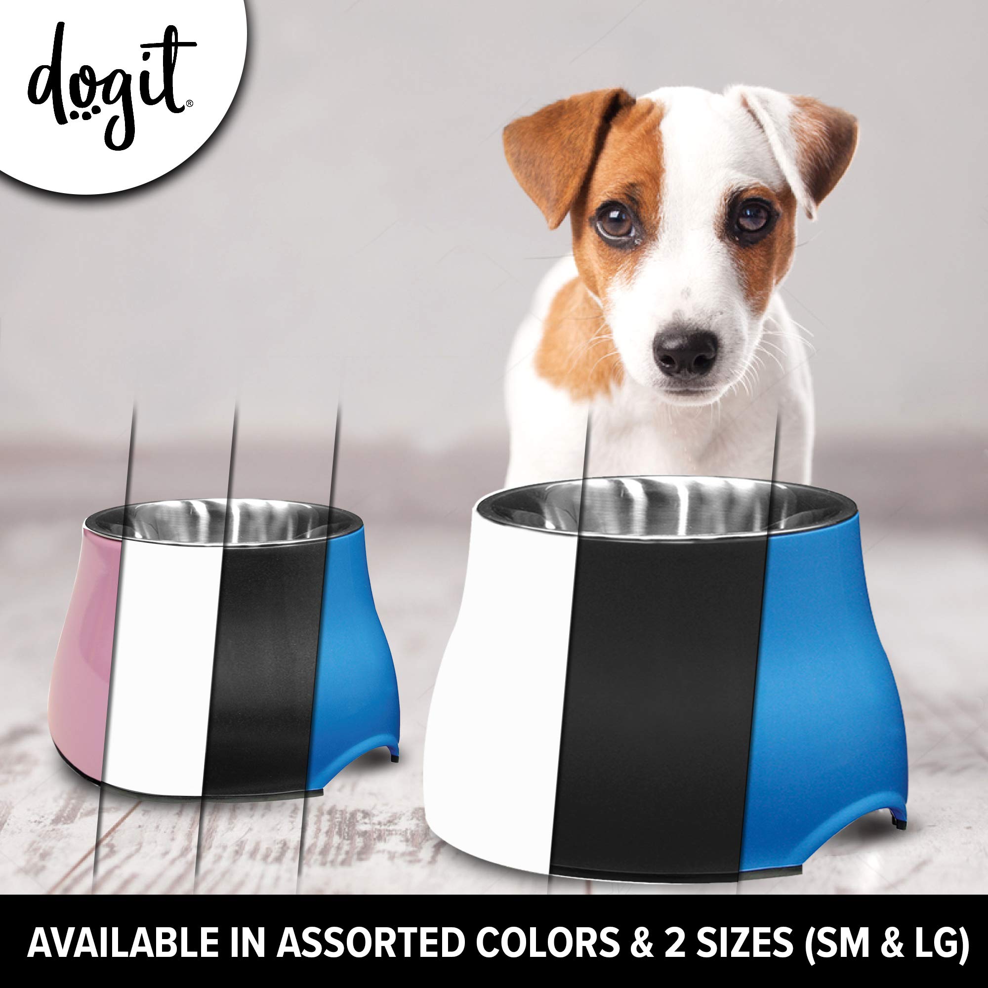 Dogit elevated-dog-bowl para comida y agua, útil también para gatos.