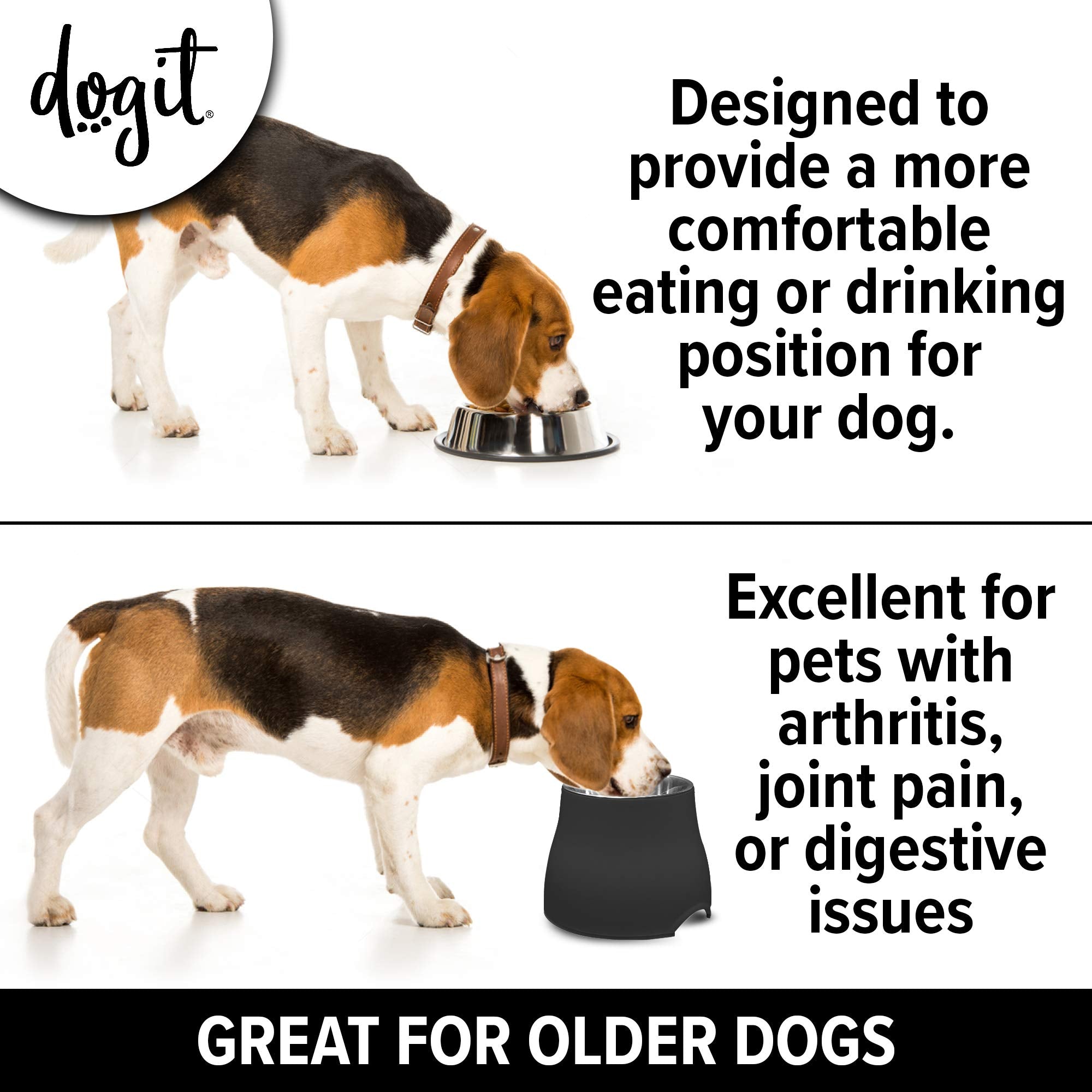 Dogit elevated-dog-bowl altura ergonómica para comer y beber.