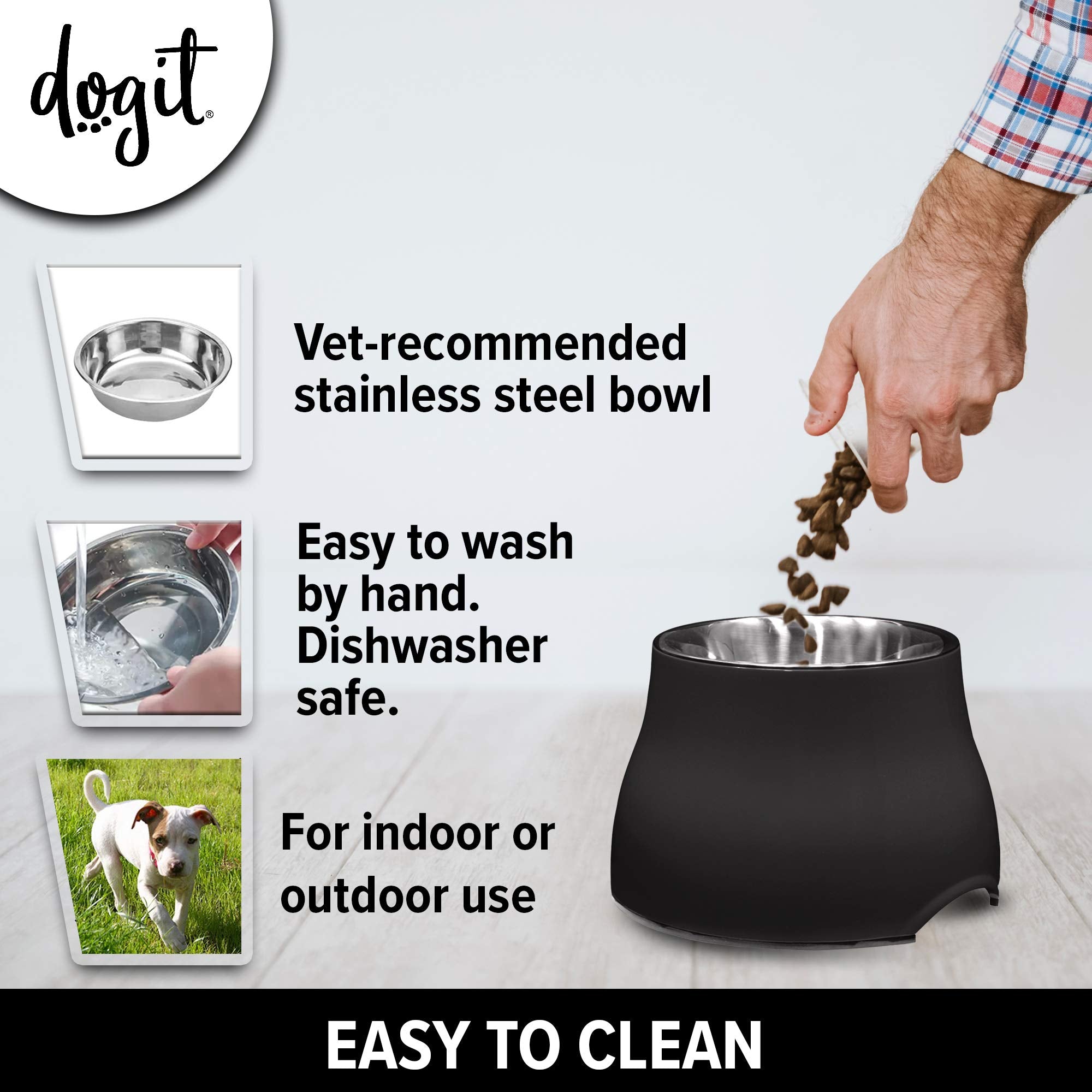 Dogit elevated-dog-bowl base estable con superficie antideslizante.