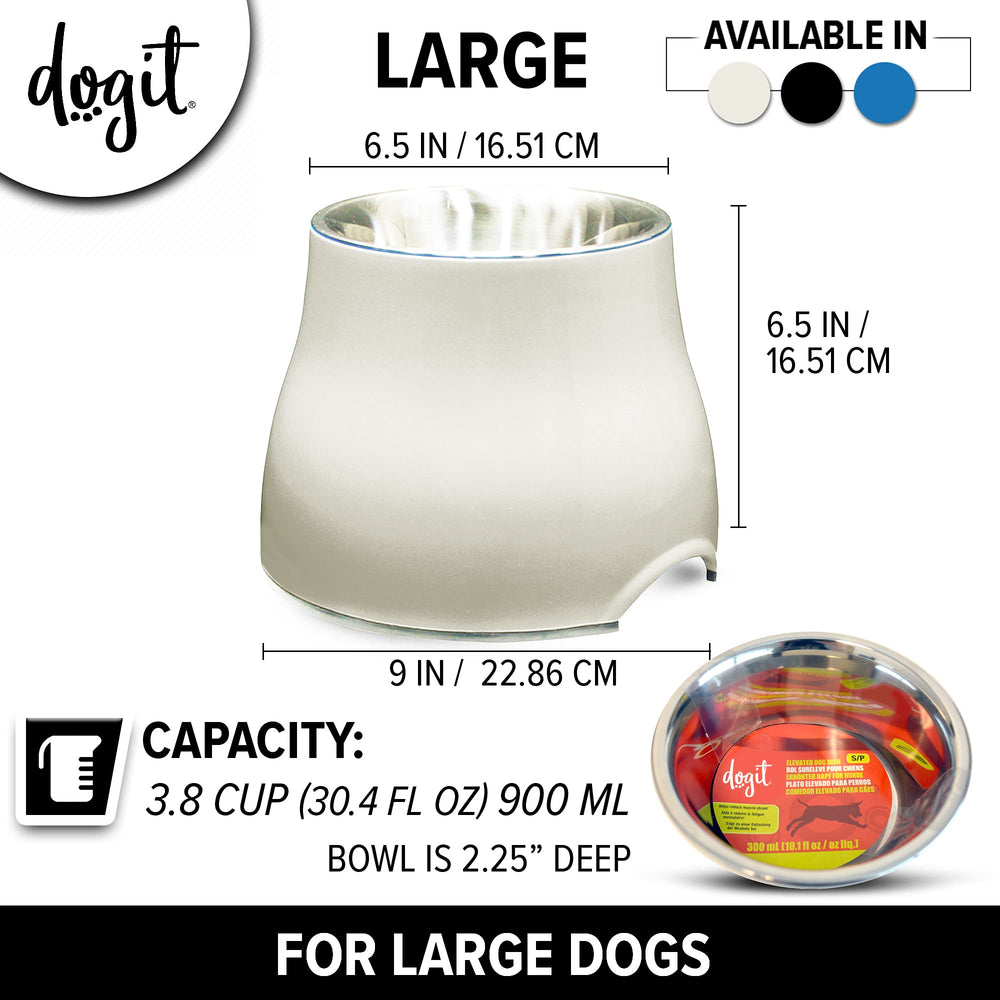 Dogit tazón elevado con dimensiones compactas para perros grandes