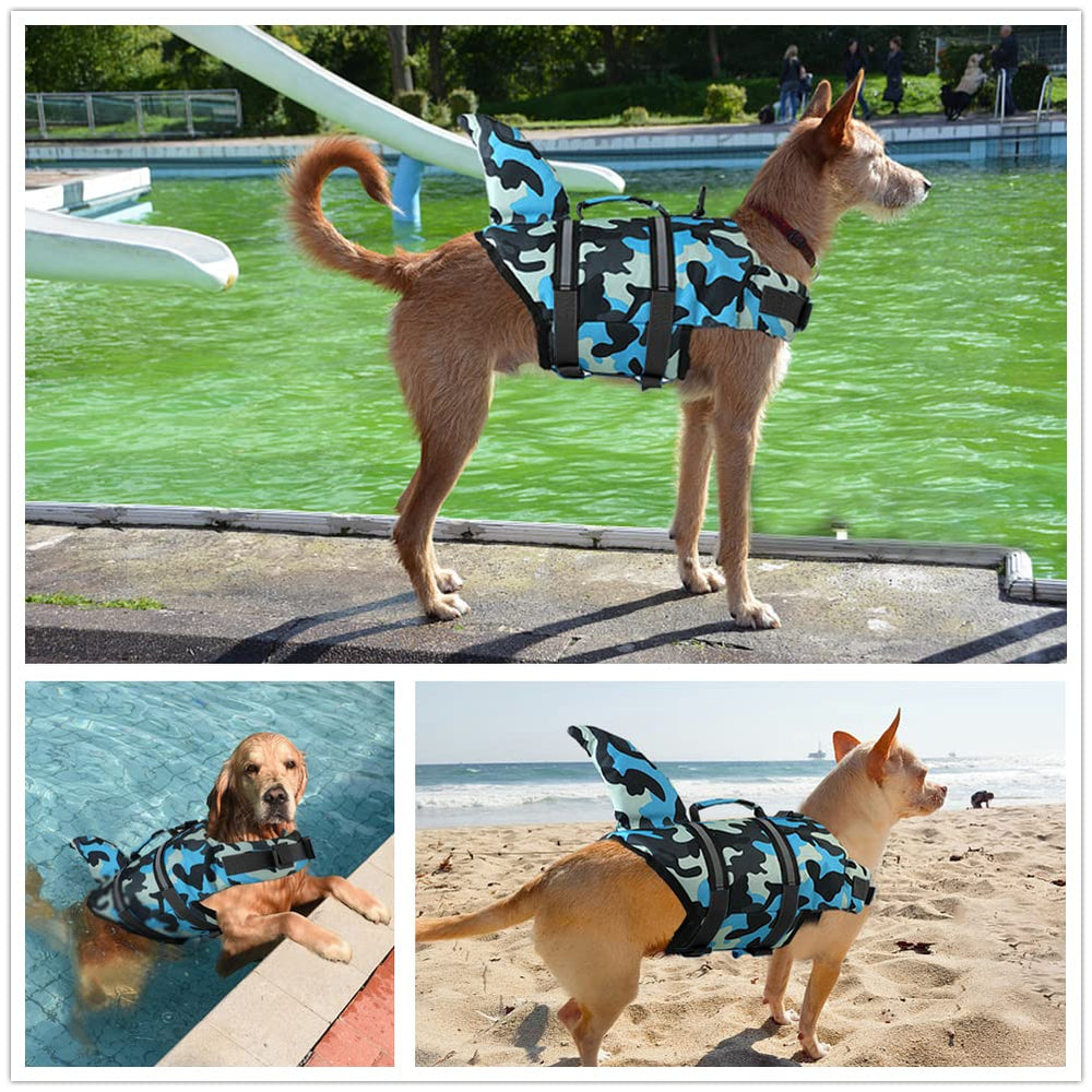 Doglay chaleco perro tiburon lateral, fácil de identificar durante actividades acuáticas