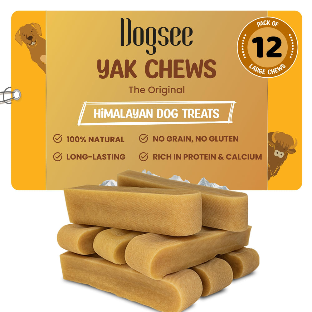 Dogsee Yak Cheese Himalayan pack de 3 lb para perros grandes, masticación sostenida.