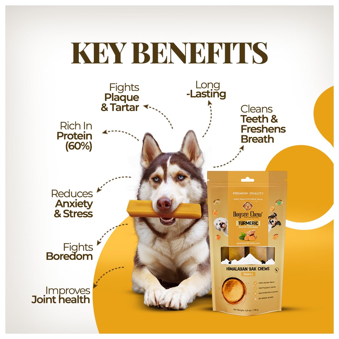 Dogsee Yak Cheese Turmeric, textura dura que mantiene ocupado a tu perro.