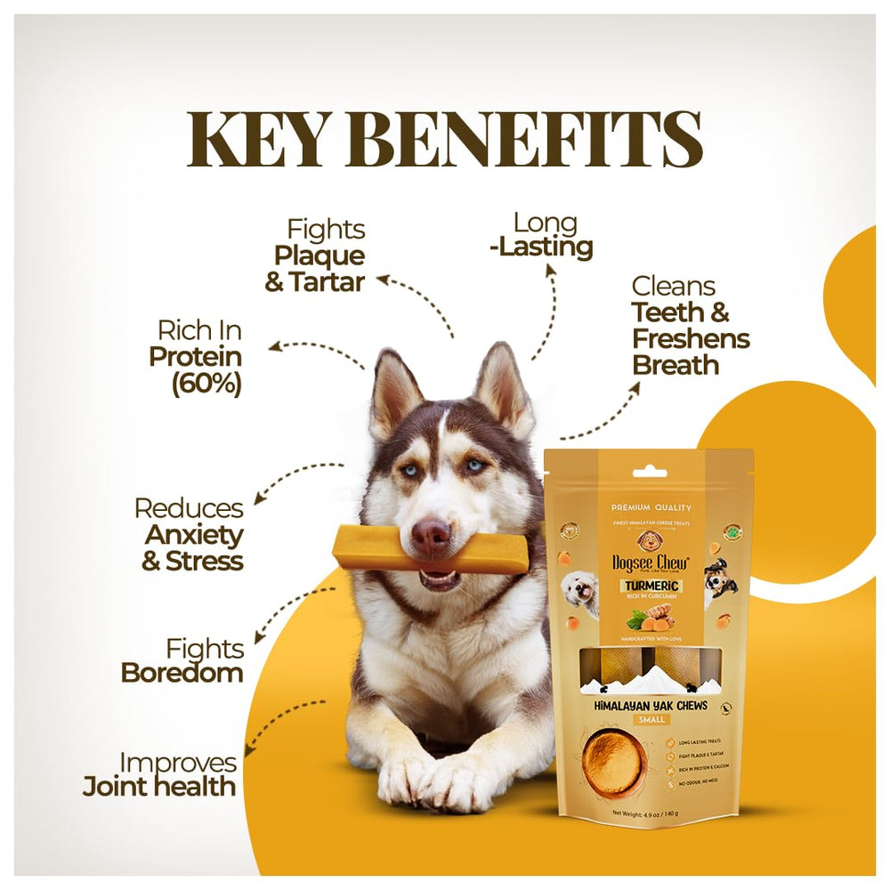 Dogsee Yak Cheese Turmeric, textura dura que mantiene ocupado a tu perro.